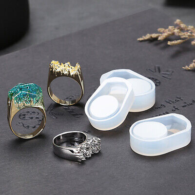 HUImiai 4//6 Grid DIY Handmade Rings Shape Silicone Epoxy Mold UV Resin Moulds Pendant Tools Jewelry Making