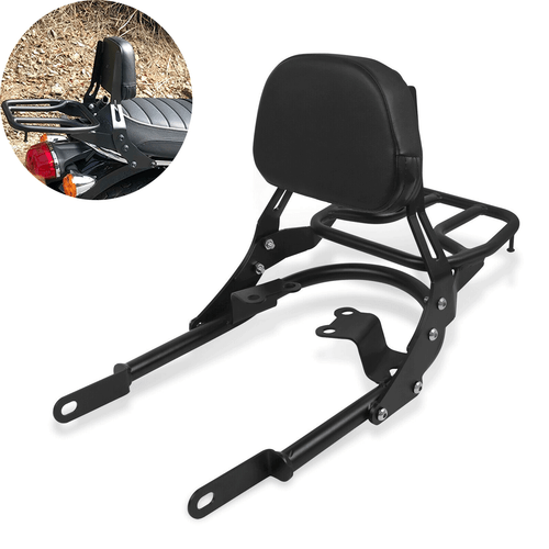 Backrest Sissy Bar Luggage Rack For Bonneville T120/Black 2016-2024 T100 2017-24 - Picture 7 of 7