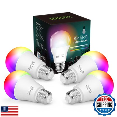 OHLUX Smart WiFi LED Light Bulbs Compatible with Alexa Google Home 900Lumen 1