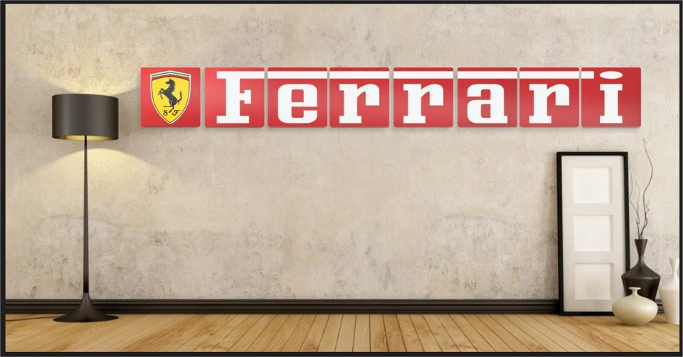 8-Foot (96 inches) Ferrari Racing Vintage Reproduction Tile Signs - BIG DESIGN - Image 3 of 4