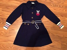 Vintage Biquette Girls Navy Blue Dress see measurements for size