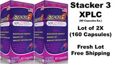 Stacker 3 XPLC Herbal Dietary Supplement 80/Bottle (Lot of 2) = 160 (EXP 10/24)