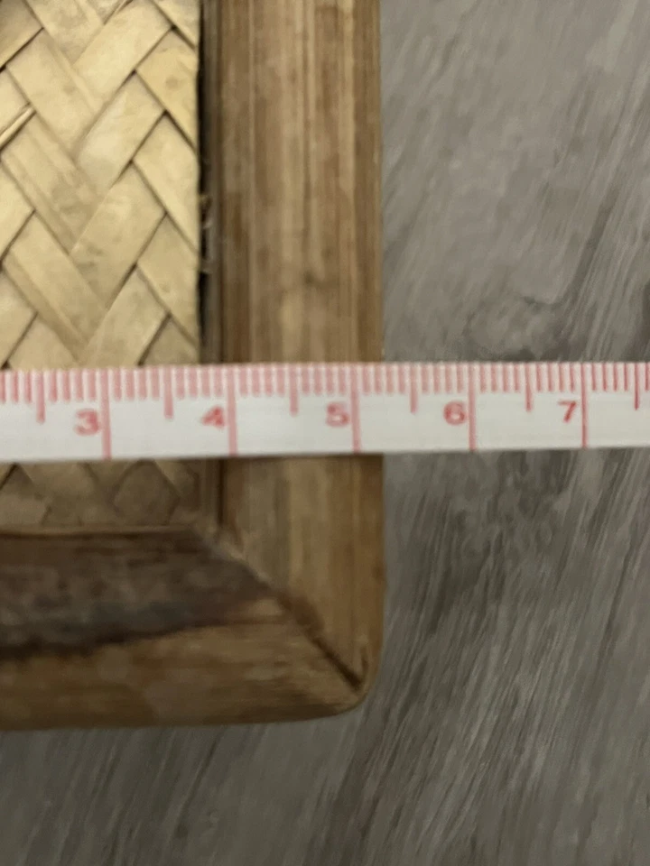 Tejido Mimbre Ratán Bambú Kleenex Pañuelo Caja Cubierta Soporte Natural BOHO De Colección Foto 4 de 4