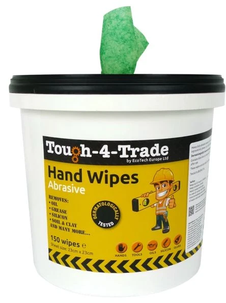 ECOTECH Tough-4-Trade Industrial Hand Wipes - Heavy-Duty Wipes x150 Garages/Mechanics