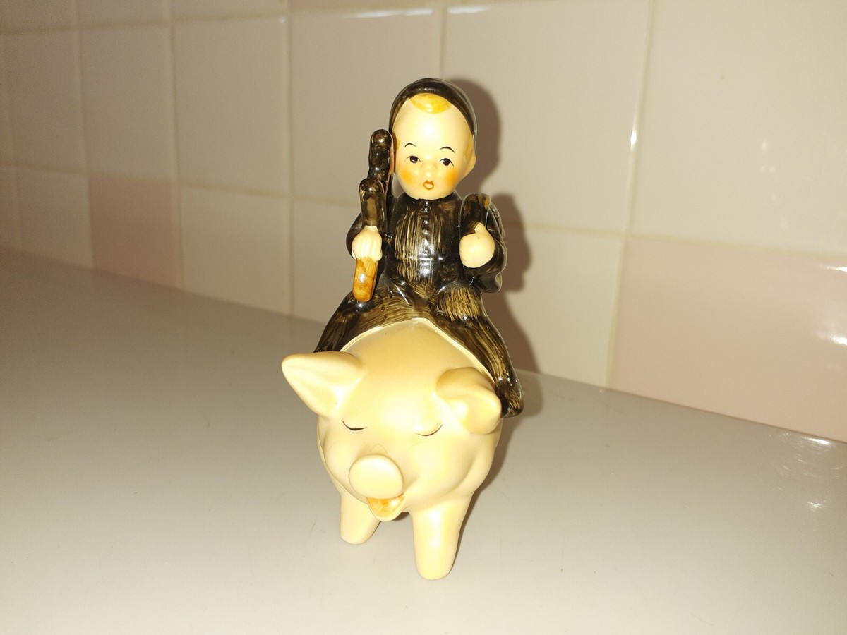 RARE Goebel Hummel W. Germany Chimney Sweep Boy on Pig Figurine