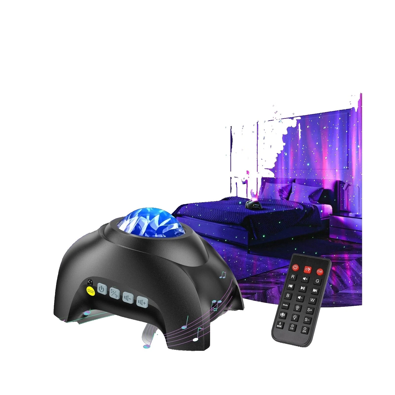 Stars & Sky Luces de Noche con Cable Negro