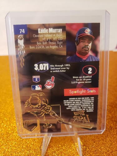 EDDIE MURRAY 1996 Topps Laser #74 Cleveland Indians HOF Rare Insert 🔥 - Picture 2 of 2