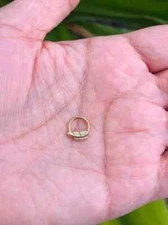 Gold Leaf Nose Jewelry Septum Clicker Daith Helix Piercing Conch Hoop 14k Gold