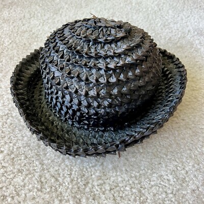 Vintage handmade LOIS SHELLHAMMER Braided Bowler Straw Hat  display picture 1