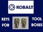 KOBALT HS01-HS20 0001-20 SET OF 2 KEYS TUBULAR ROUND BARREL TOOLBOX FREE SHIP