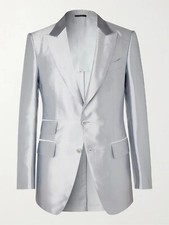 Tom Ford Silver Atticus Slim-Fit Satin-Twill Tuxedo Jacket 48 M 639R31