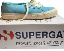 Sneaker unisex italiana SUPERGA ~COTU 2750~nuove con scatola~TURCHESE~US W7 M5.5 ~RARA~