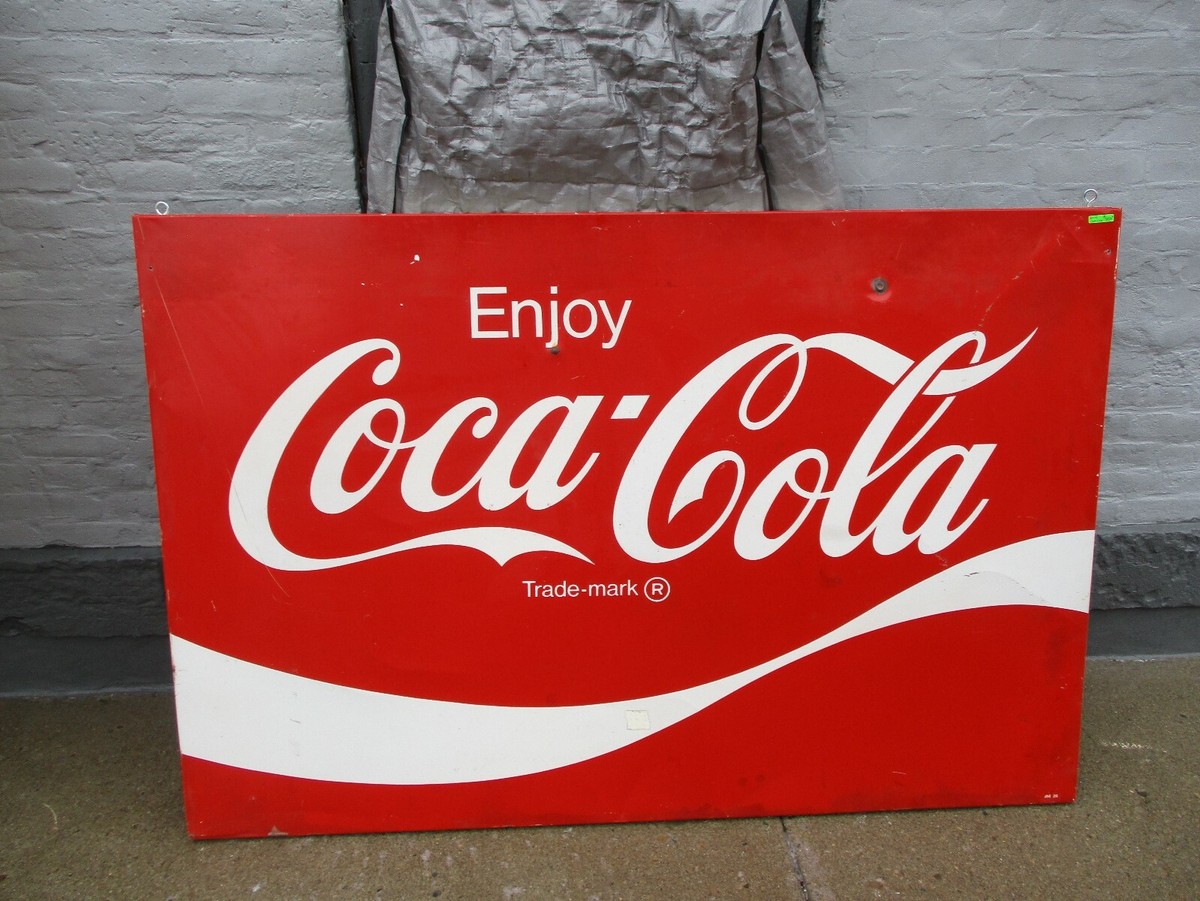 非売品 激レア コカコーラ ビッグ ホーロー看板 スチール CocaCola 昭和レトロ ホーローコカコーラ看板 （ホーロー看板/コカ