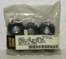NEW CUSTOM CHROME MOTORCYCLE RUBBER TANK MOUNTS PACK OF 6 PART NO. 25577