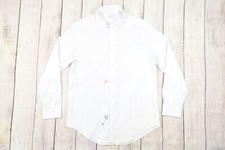 CALVIN KLEIN CK WHITE 16 32/33 LRG STEEL SLIM STRETCH BUTTON FRONT SHIRT DEFECT
