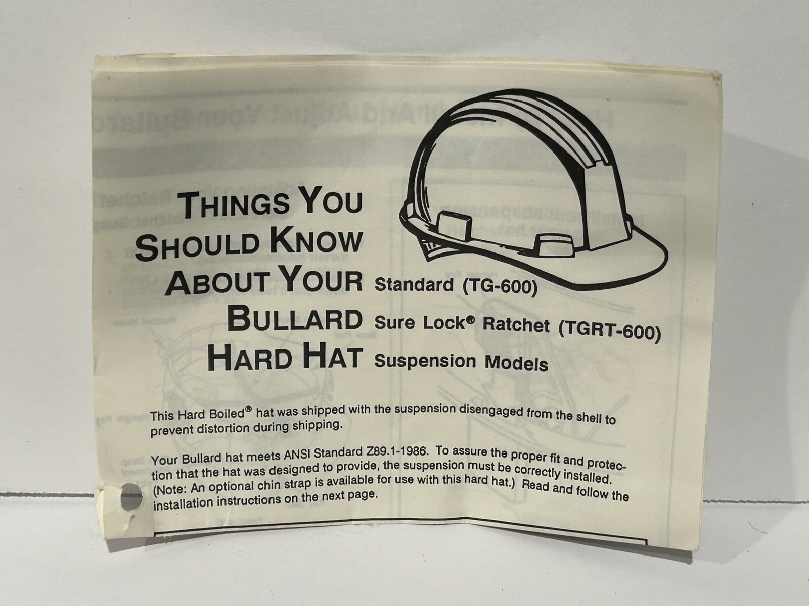 U.S. Army 9TH INF DIV (MTZ) Bullard Hard Boiled Wildfire Fighting 911C Hard Hat