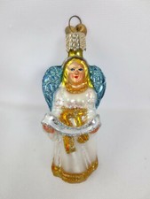 Old World Blown Glass Christmas Tree Ornament Guardian Angel Newlywed Collection