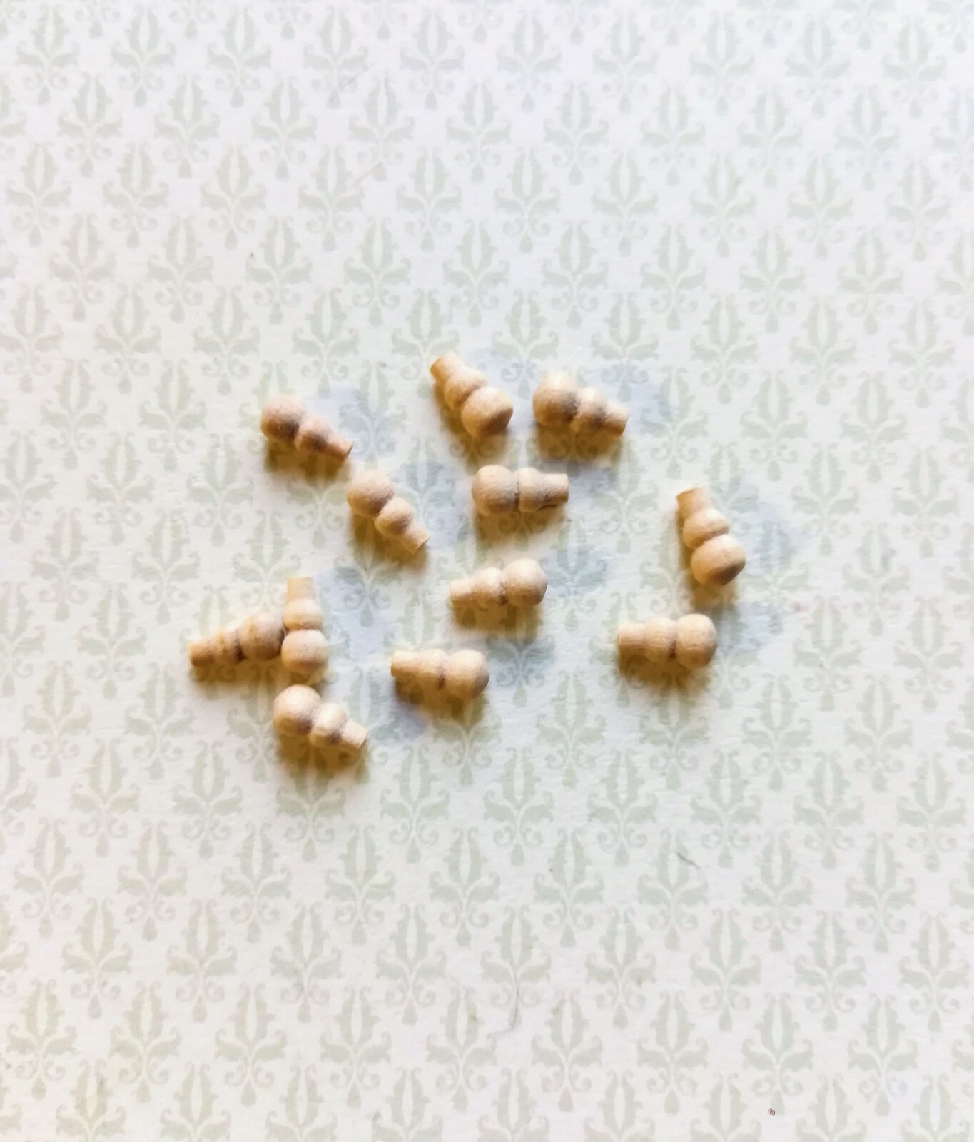 Dollhouse Miniature Wood Knobs or Drawer Pulls Small 12 Pieces 1:12 Scale 1/4