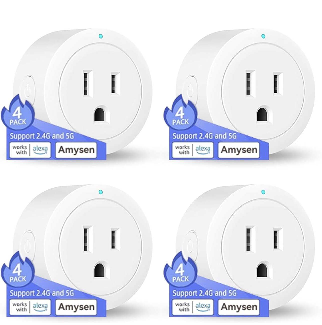 Smart Plug, Smart Outlet Bluetooth Mesh, Works With Alexa Only - 4 Pack-image