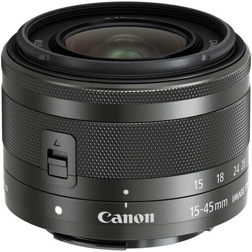 Canon EF-M 15-45mm IS STM Lens (Graphite) + Filter Kit Bundle - White Box - Picture 2 of 4