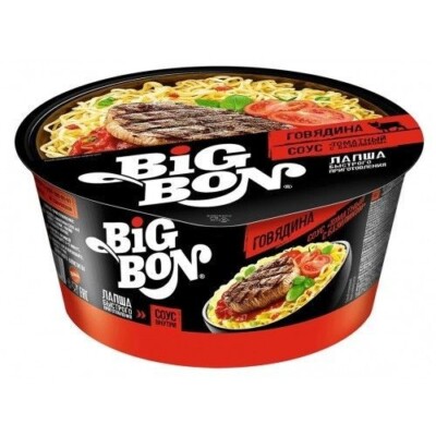Instant noodles Bigbon Beef in tomato sauce with basil 85g