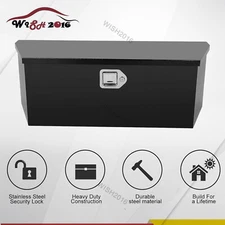 35"X12"X12" Truck Tool Box Black Heavy Duty Steel Metal Trailer Tongue Box