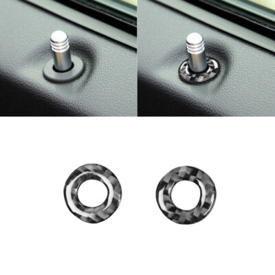 2Pcs For Dodge Challenger 2008-2014 Carbon Fiber Interior Door Locker Cover Trim