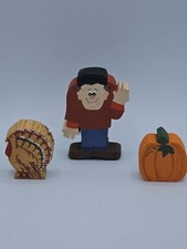 Set of 3 Fall Wooden Painted Miniature D cor