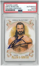 DREW MCINTYRE SIGNED AUTOGRAPH SLABBED WWE 2021 TOPPS ALLEN & GINTER CARD PSA