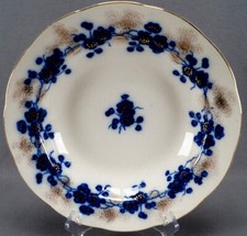 Sampson Hancock Blossoms Flow Blue & Gold Deep Plate Circa 1858 - 1891 A