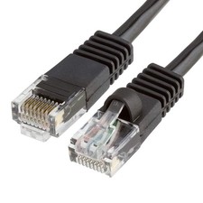 Cat5e Ethernet Cable 100 Ft 350 MHz UTP Patch Cord 1Gbps LAN RJ45 Black Network