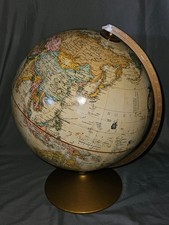 Vintage Replogle Globe 12 Inch Diameter Tan World Classic Series Made In USA