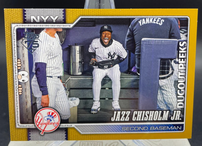 2026 Topps Celebration - JAZZ CHISHOLM JR -''DUGOUT PEEKS'' GOLD SP- #d/50-YANKEES