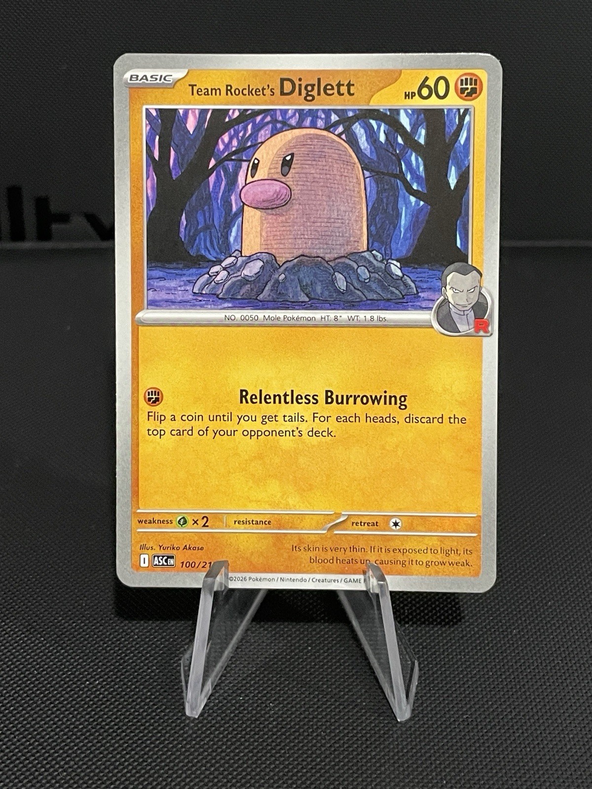 Pokémon Card Team Rocket's Diglett Ascended Heroes 100/217 NM SHIPS TODAY!