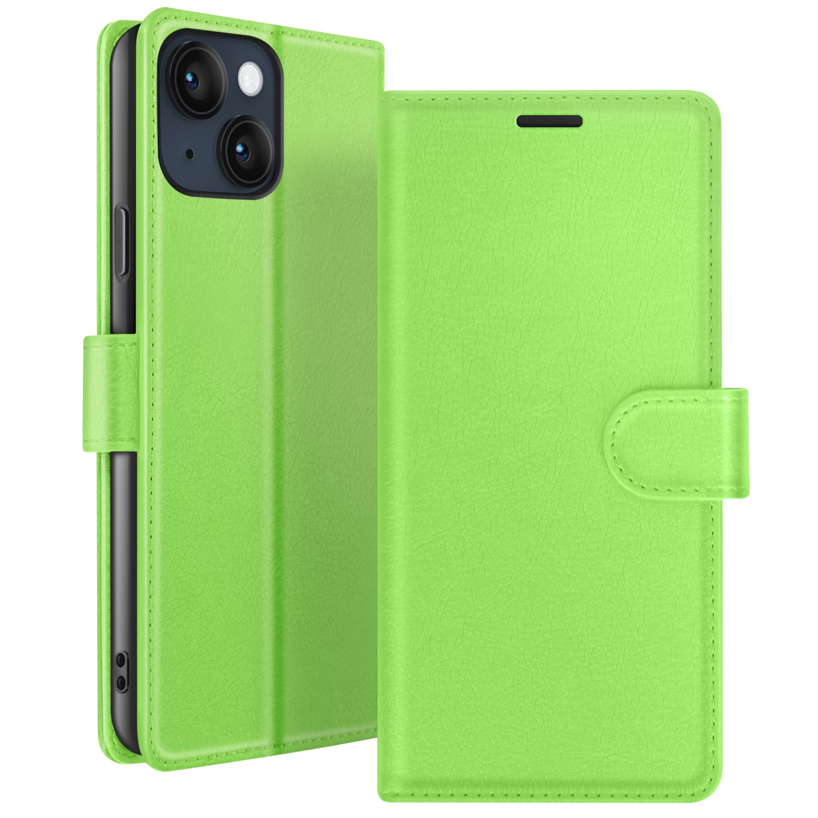 Étui iPhone 14 vert Zanaé pour regarder vos vidéos les mains libres