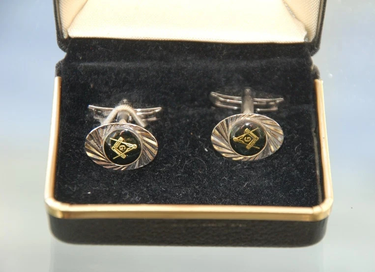 MASONIC ANTIQUE HALLMARKED SOLID SILVER ENAMELLED… - image 2