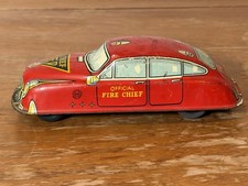 ANTIQUE/VINTAGE MARX OFFICIAL FIRE CHIEF CAR TIN WIND UP TOY 1940s WORKS