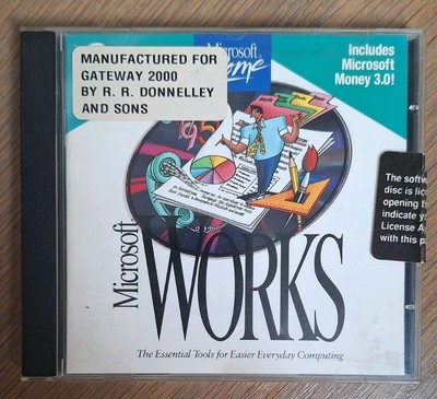 Microsoft Home WORKS CD-ROM 1994 Includes Microsoft Money 3.0 Used Gateway 2000