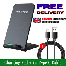 Wireless Fast Charger Charging Stand Dock For Samsung Galaxy iPhone Mobile