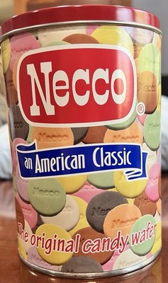 NECCO vintage American Classic Candy Tin WITH 1 Roll Of Candies