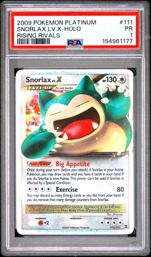 Snorlax LV.X graded PSA 1 for sale on eBay