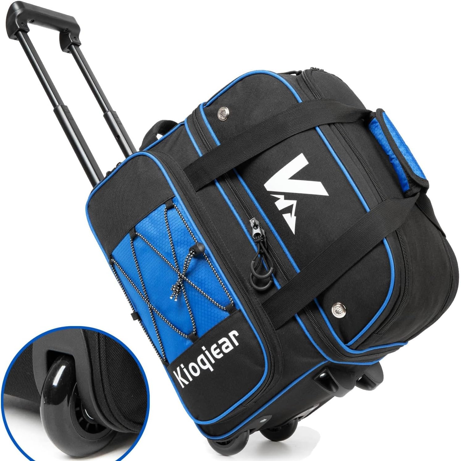 Double Roller 2 Ball Bowling Bag with Separate Shoe Compartm