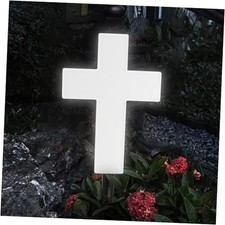 Solar Lighted Cross Grave Lighted Garden Cross Stake Decor LED Jesus Cross