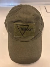 Trijicon Hat , Olive Green With American Flag Appliqué  OSFA
