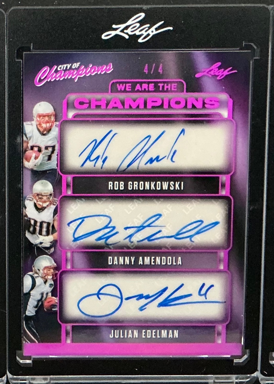 2026 Leaf City of Champions Rob Gronkowski Julian Edelman Auto Autograph #d 4/4