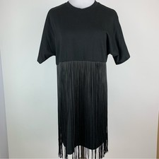 ASOS Design Black Fringe Tee Dress size 2