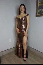 Windsor Josie Sequin Mermaid Dress in Bronze