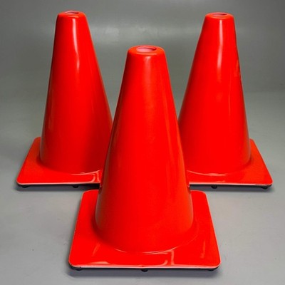 Safety Cone (3 Pcs) Sz 13 Hx9 x9  Red