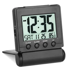FAMICOZY Small Folding Digital Travel Alarm Clock with Day/Month/Date/Indoor ...