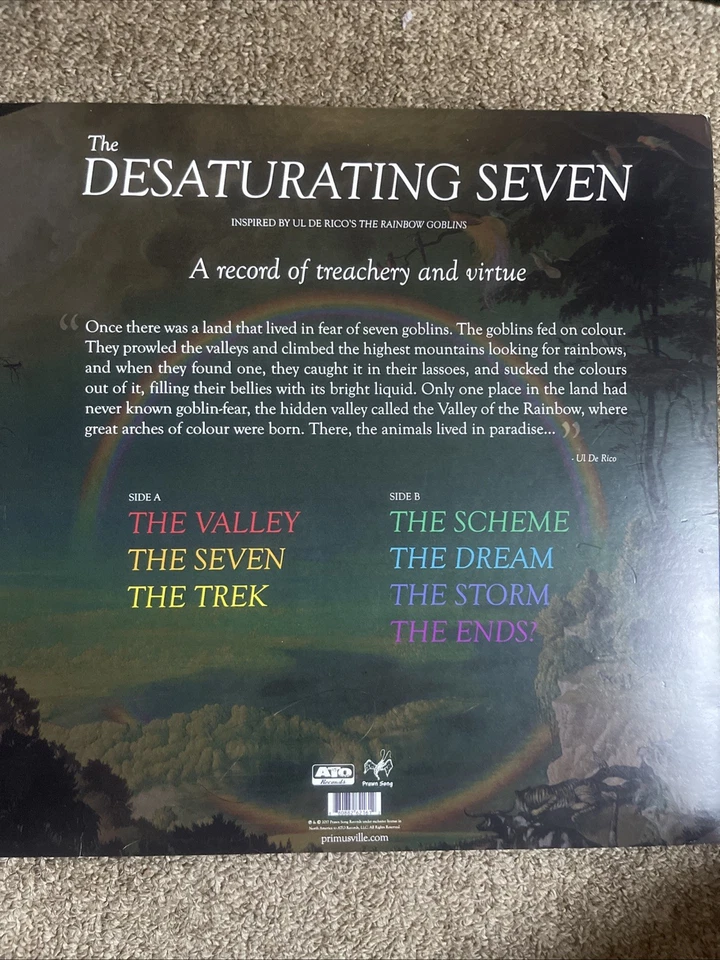 Primus - The Desaturating Seven SIGNED Midnight Rainbow Splatter Vinyl Record! - Image 2 of 3